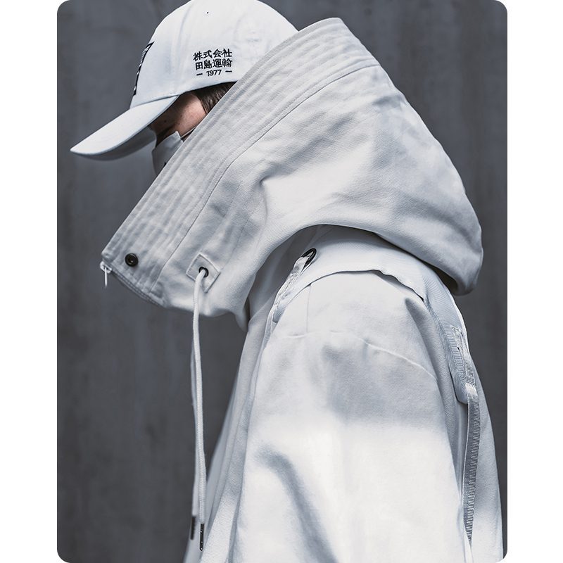 Veste Coupe-vent Gothique Pour Homme XYXIONGMAO – Avec Capuche, Poches Multiples, Fermeture Velcro | Style Streetwear, Coupe Ample