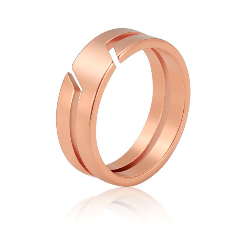 Bague Techwear Inox Motif Géométrique Unisexe