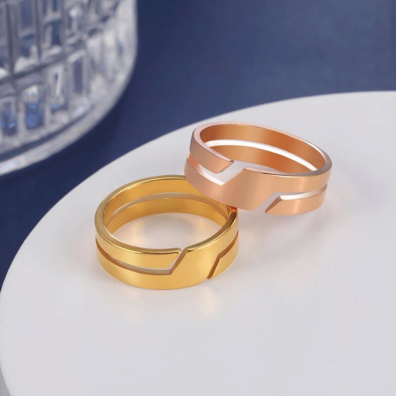 Bague Techwear Inox Motif Géométrique Unisexe